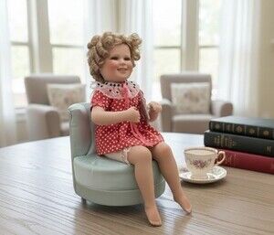 Vintage 1998 Shirley Temple Doll Red & White Polka Dot Dress With Chair